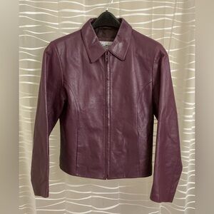 Monterra Women's Purple Soft Leather Jacket Medium Excellent